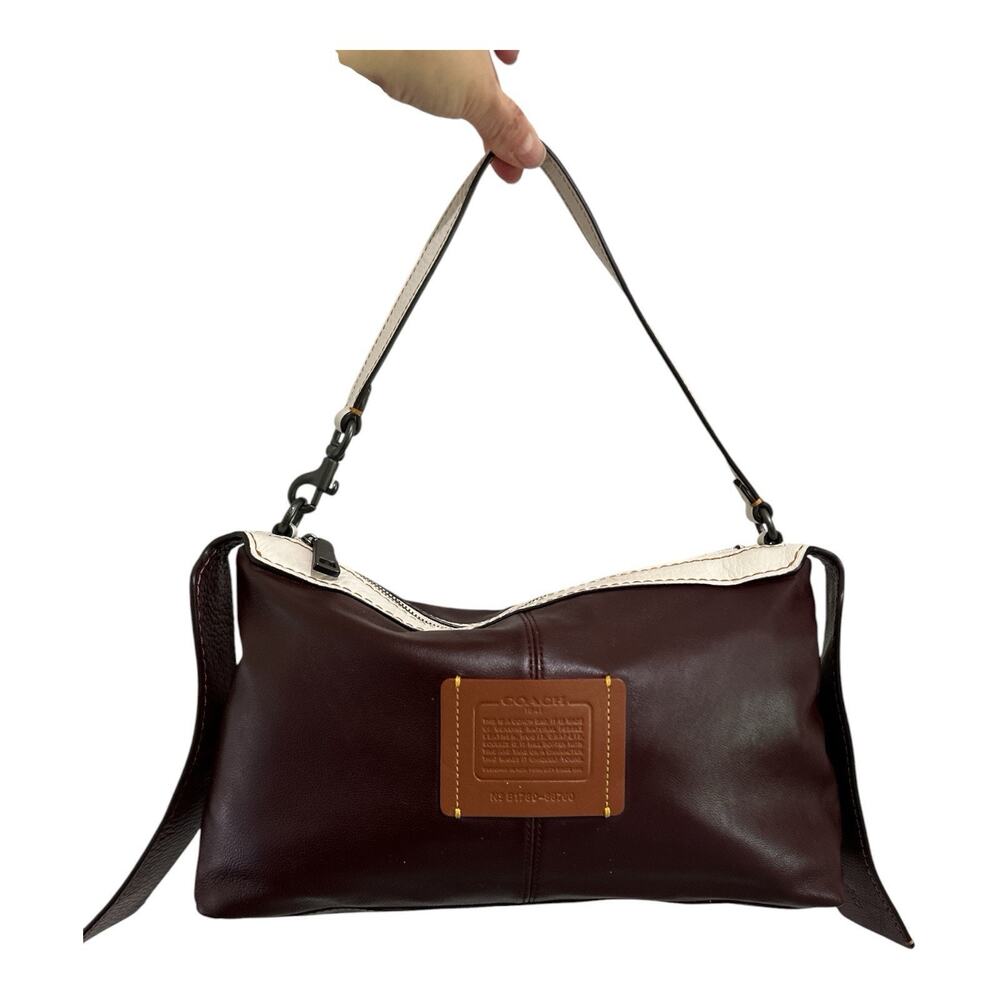 COACH 1941 Bandit Hobo Bag Leather Oxblood Burgundy/Ivory Pouch - Good Condition